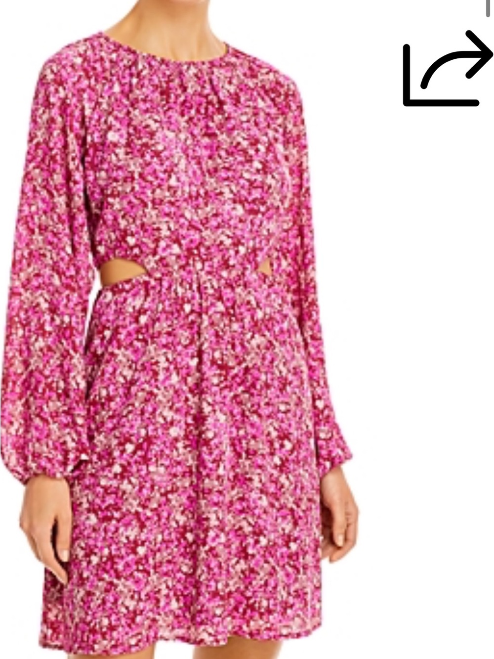 AQUA Printed Cutout Dress In Berry Floral